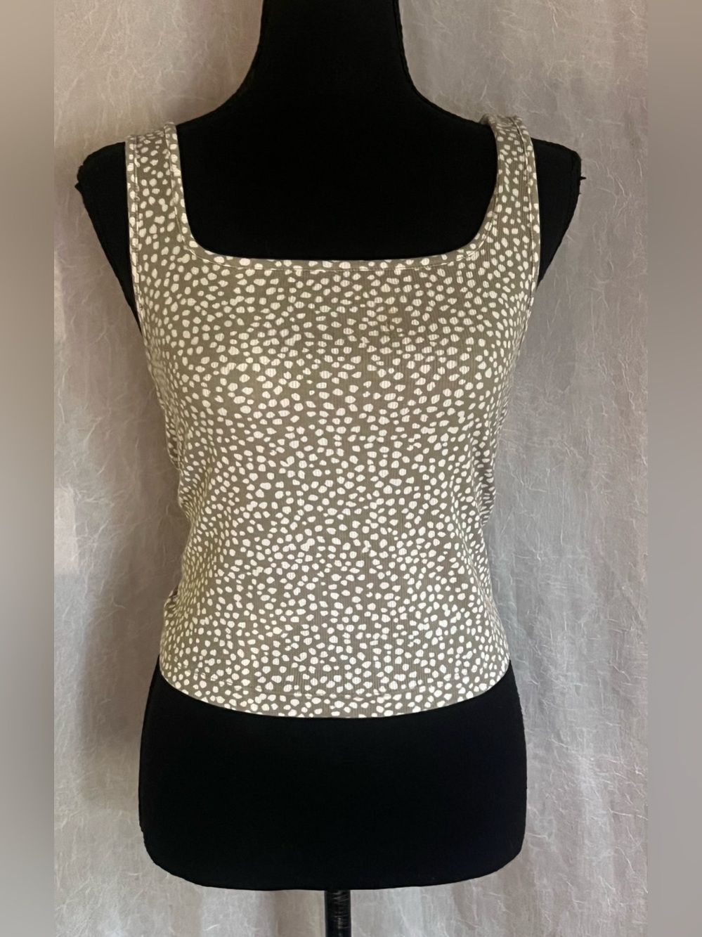 Old Navy Square Neck crop Tank Top - green & white